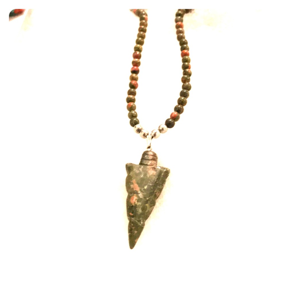 Hematite stones silver necklace